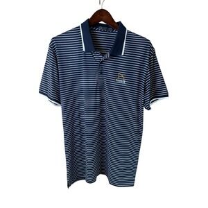 G/FORE Polo Shirt Mens Large Blue White Stripe Golf Performance Tiburon